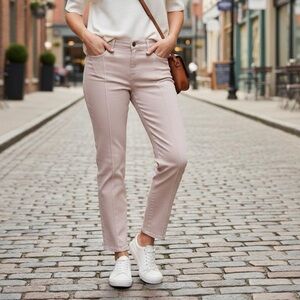 NYDJ Sheri Slim Ankle Cigarette Jeans Lift Tuck Technology Size 10 Pink/Blush